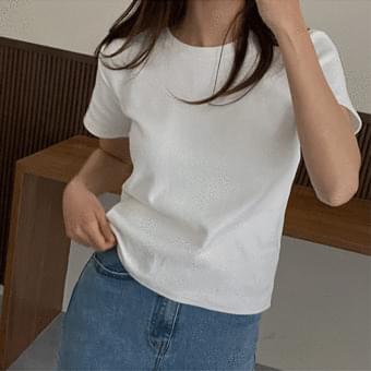 톡톡쫀쫀#피치라운드반팔티