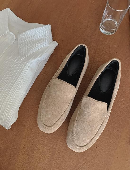 fur suede loafers