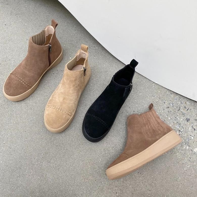 cowhide chelsea boots