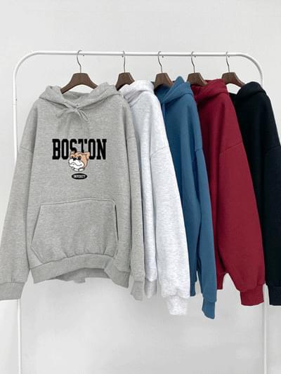 (기모)보스턴독 후드티