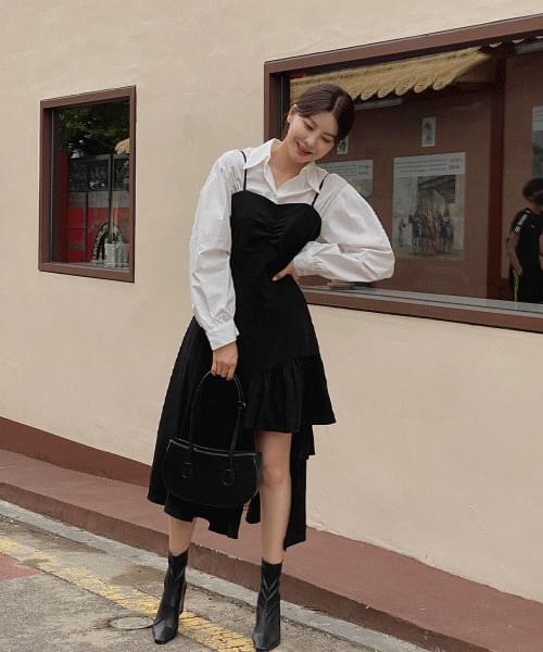 수인 언발 뷔스티에 원피스