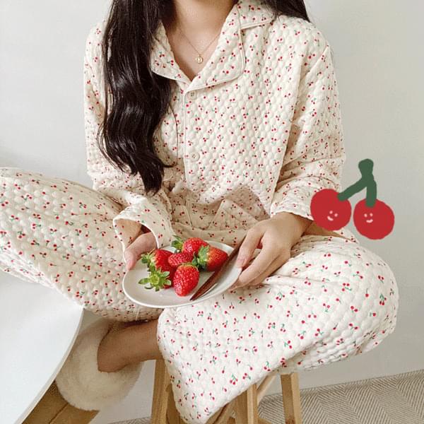 체리 누빔 파자마set