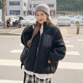 뽀글이 양털 포켓 집업