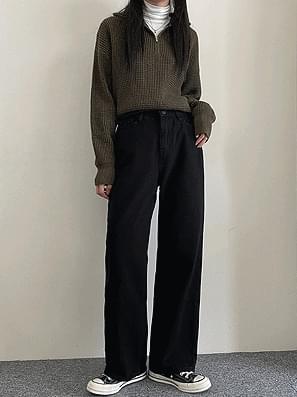 타운블랙와이드팬츠