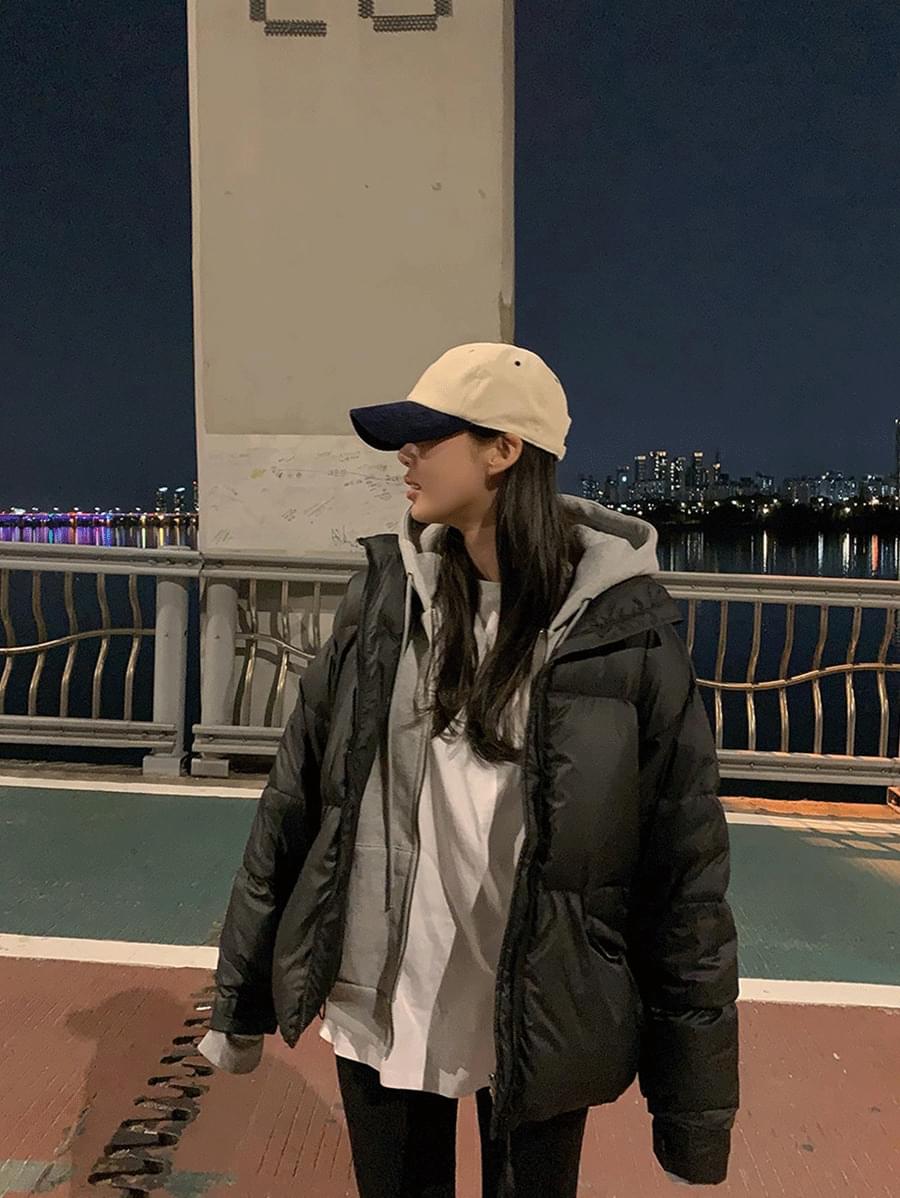 배색 코듀로이 캡