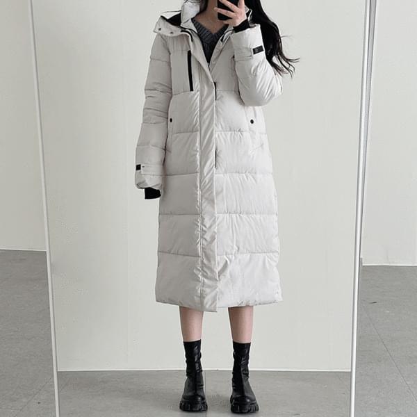 스노우 후드 롱패딩