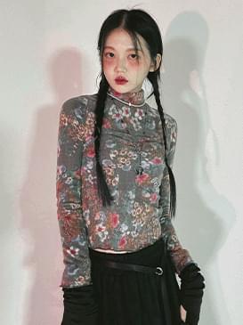 flower tess Turtleneck T-shirt