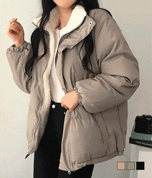 마젠타 양면 후리스 패딩 점퍼