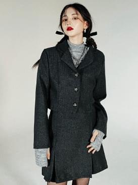 헤링본 크롭자켓&미니스커트
