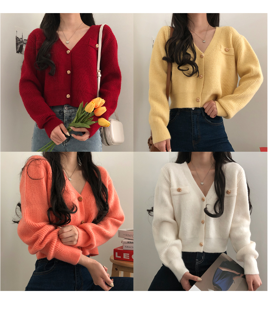 gold cropped cardigan