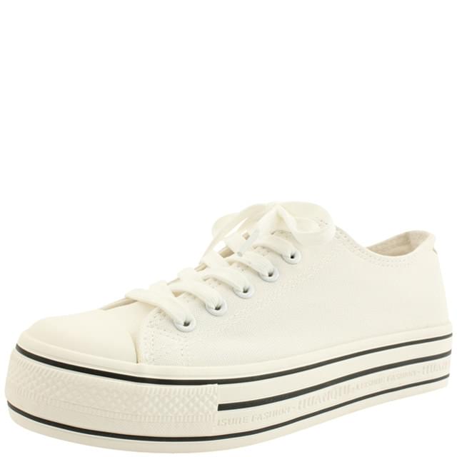 Canvas Shoes Whole Heel Cotton Sneakers White