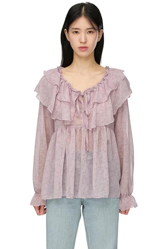 Joy flower ruffle blouse