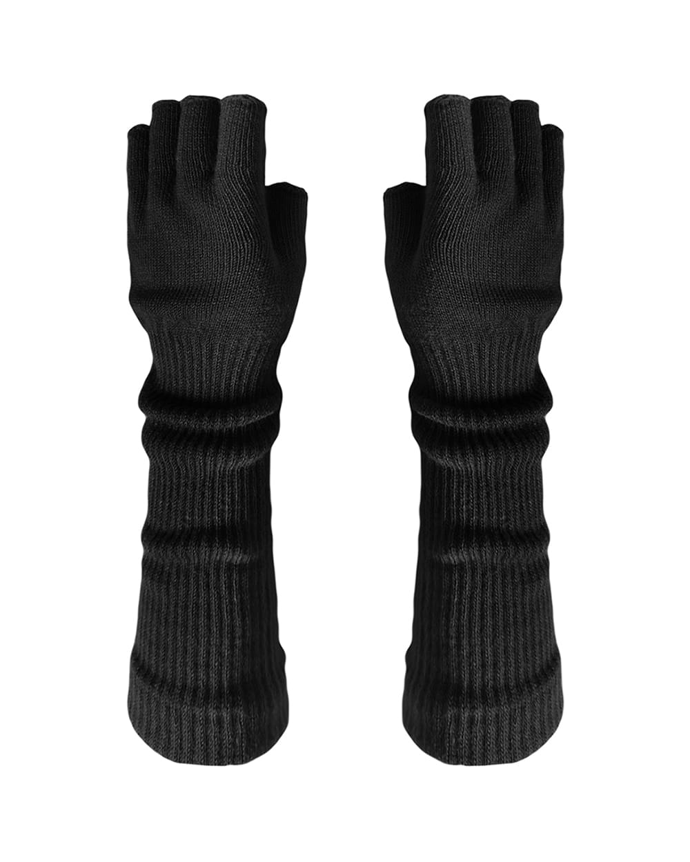 RIGHT HERE Ribbed Knitwear Long Warmer Half Gloves Ribbed W Codibook.