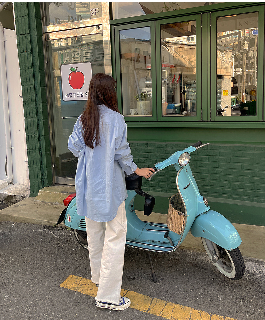 リリエンコ コットンカラーベーシックシャツ