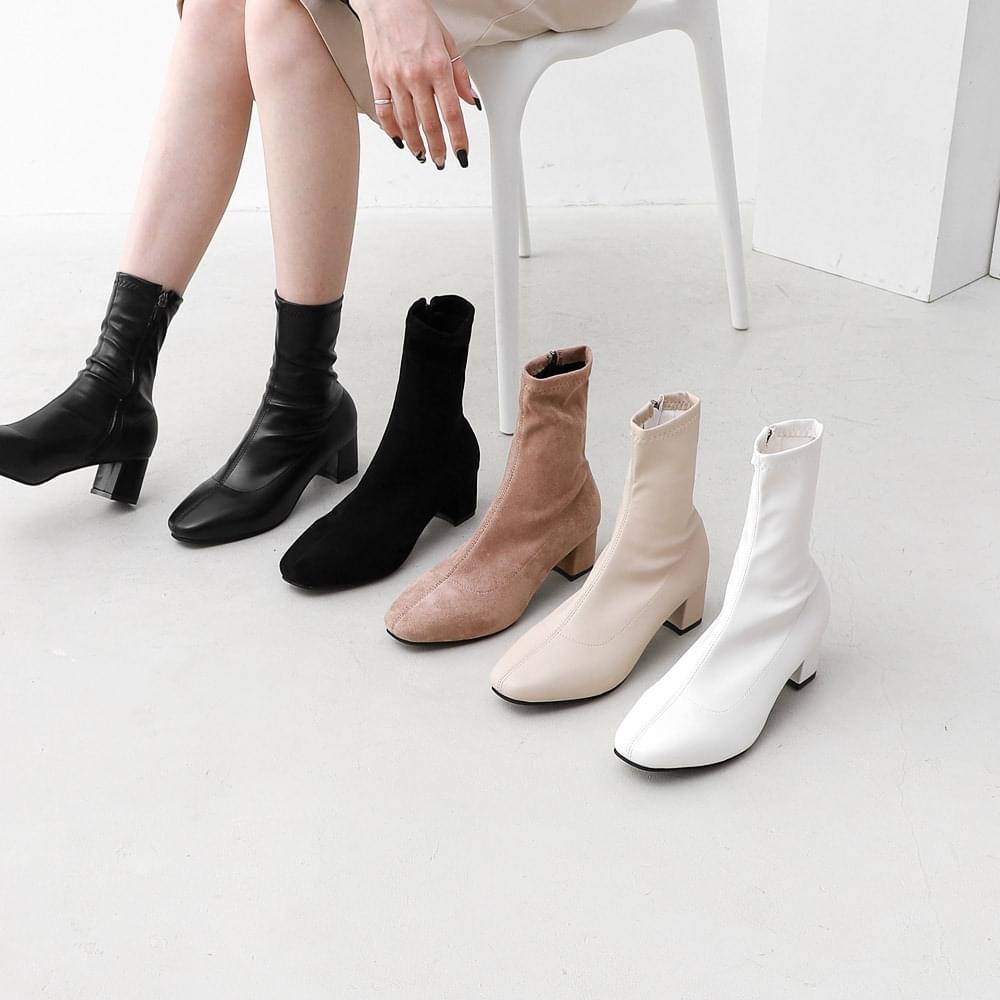 ITSHU SemiSquare Nose Pointed Nose Round Nose Zipper Socks Boots