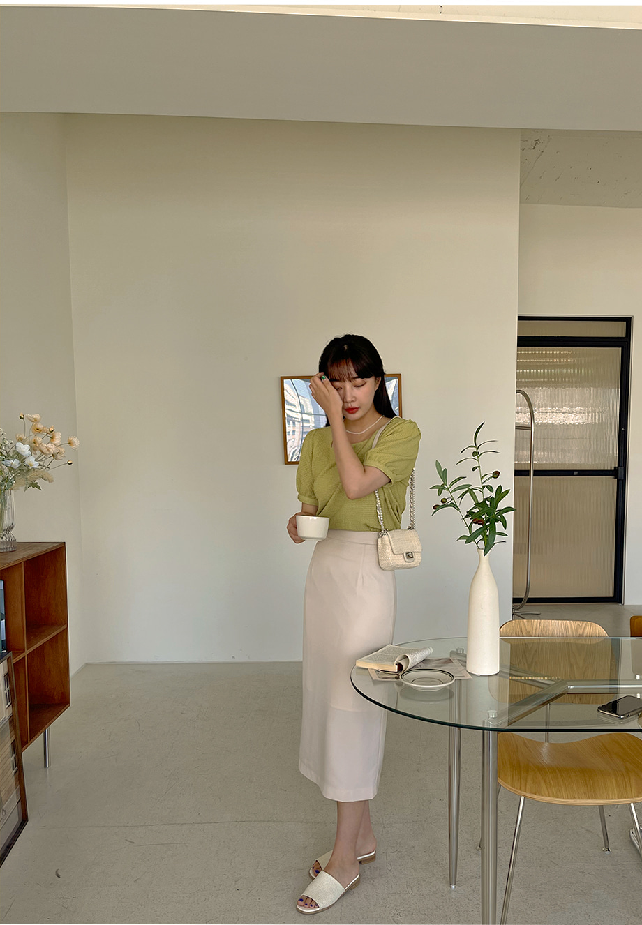 RIRINCO バックスリットロングタイトスカート
