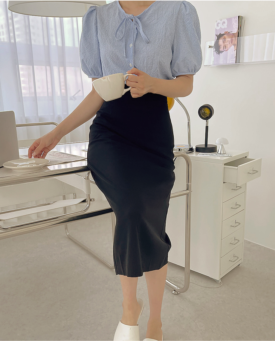 RIRINCO バックスリットロングタイトスカート