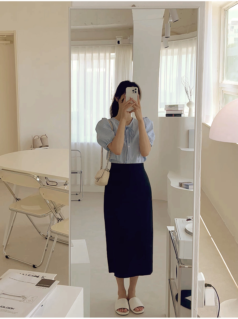 RIRINCO バックスリットロングタイトスカート