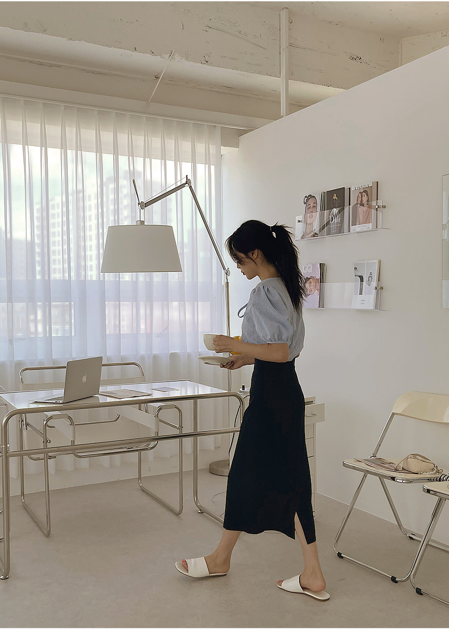 RIRINCO バックスリットロングタイトスカート