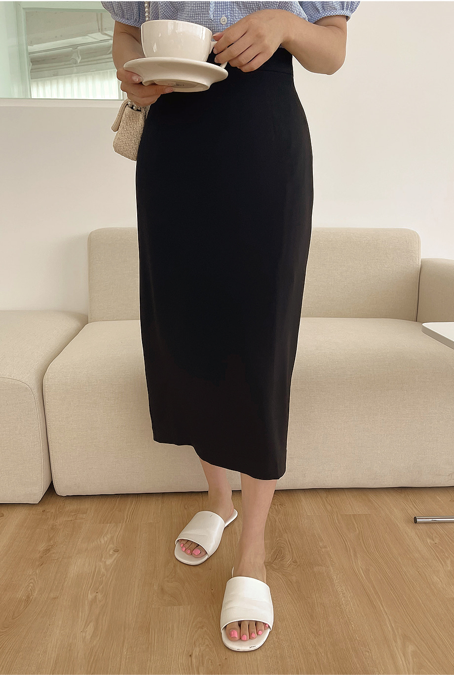 RIRINCO バックスリットロングタイトスカート