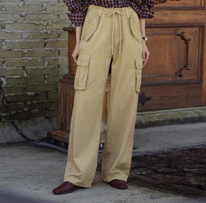common unique High Waist String Wide Cargo Pant Codibook.