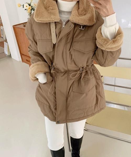 dressnalda Lifesize example of string fur lining half field Jacket