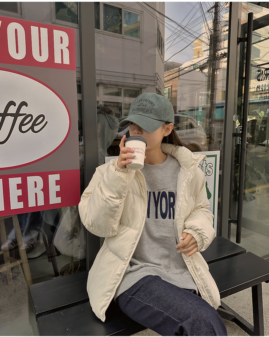 리리앤코 보인비 기모 레터링 라운드넥 맨투맨