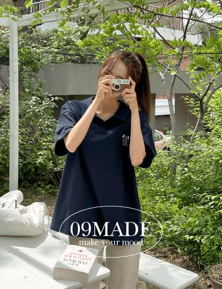 Deane Loose-fit Embroidered P.K Collar T-Shirt 70512