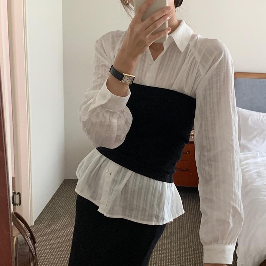 Yuzu Ribbed bustier top