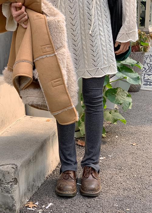 Twowen banding slit leggings pants
