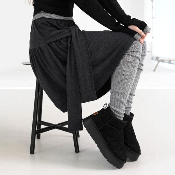 Sleeping layered midi skirt