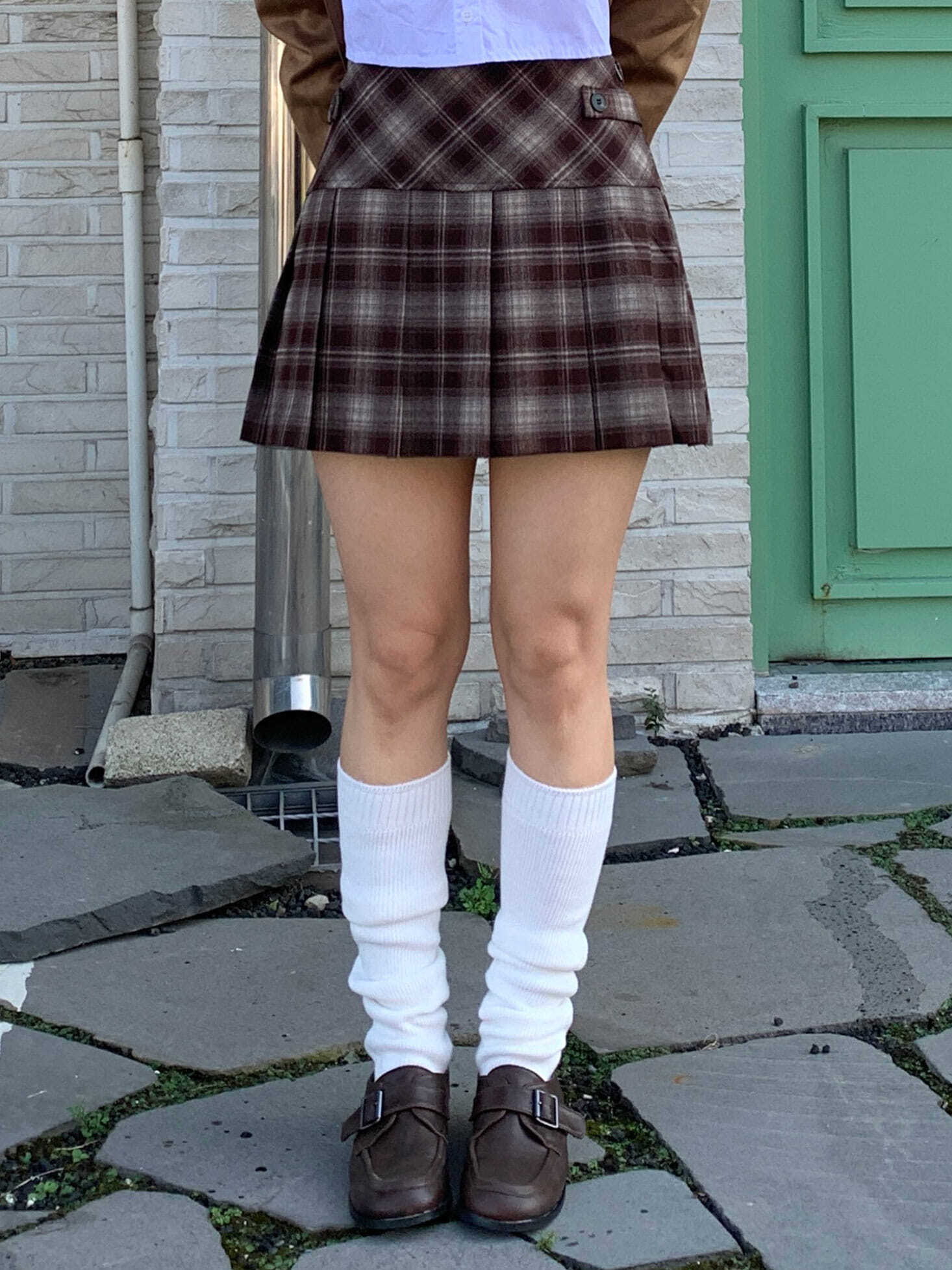 【U LAN】Unbalanced Pleated Mini Skirt Unbalanced Pleated Mini Skirt