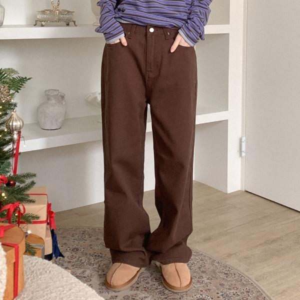 パンナ起毛ワイドコットンパンツ