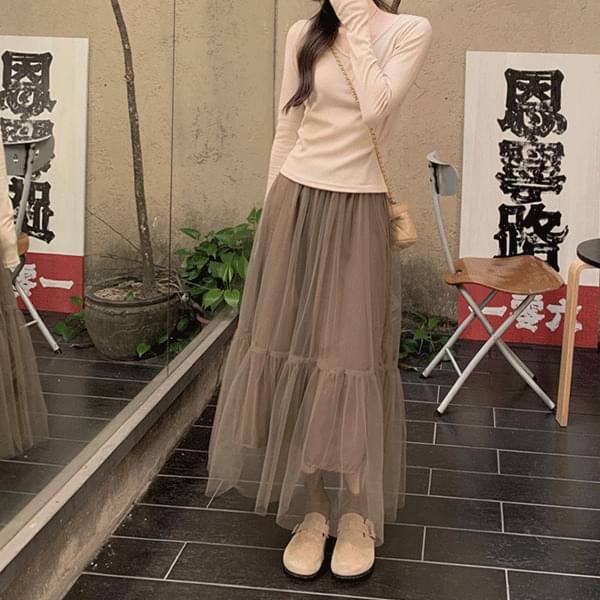 Lucand Cancan Chiffon Long Skirt