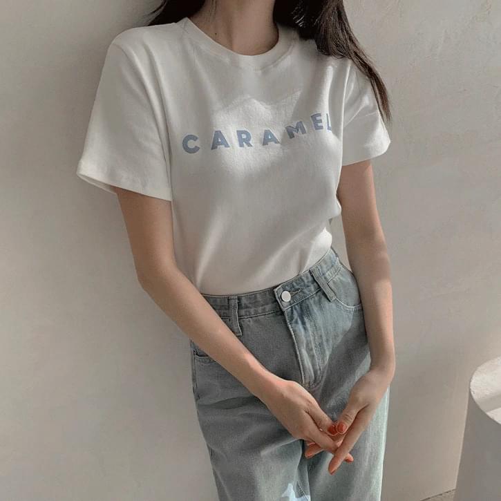 Peach Caramel Round Short Sleeve T-shirt