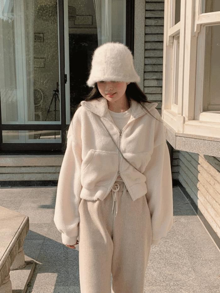 Fluffy Mink Two Way Fleece Hooded Jacket (4 Colors)