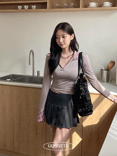 토리아 체크 미니스커트