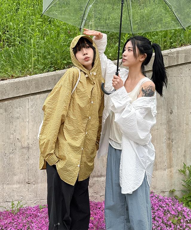 Democ Check Hood Windbreaker Shirt 襯衫