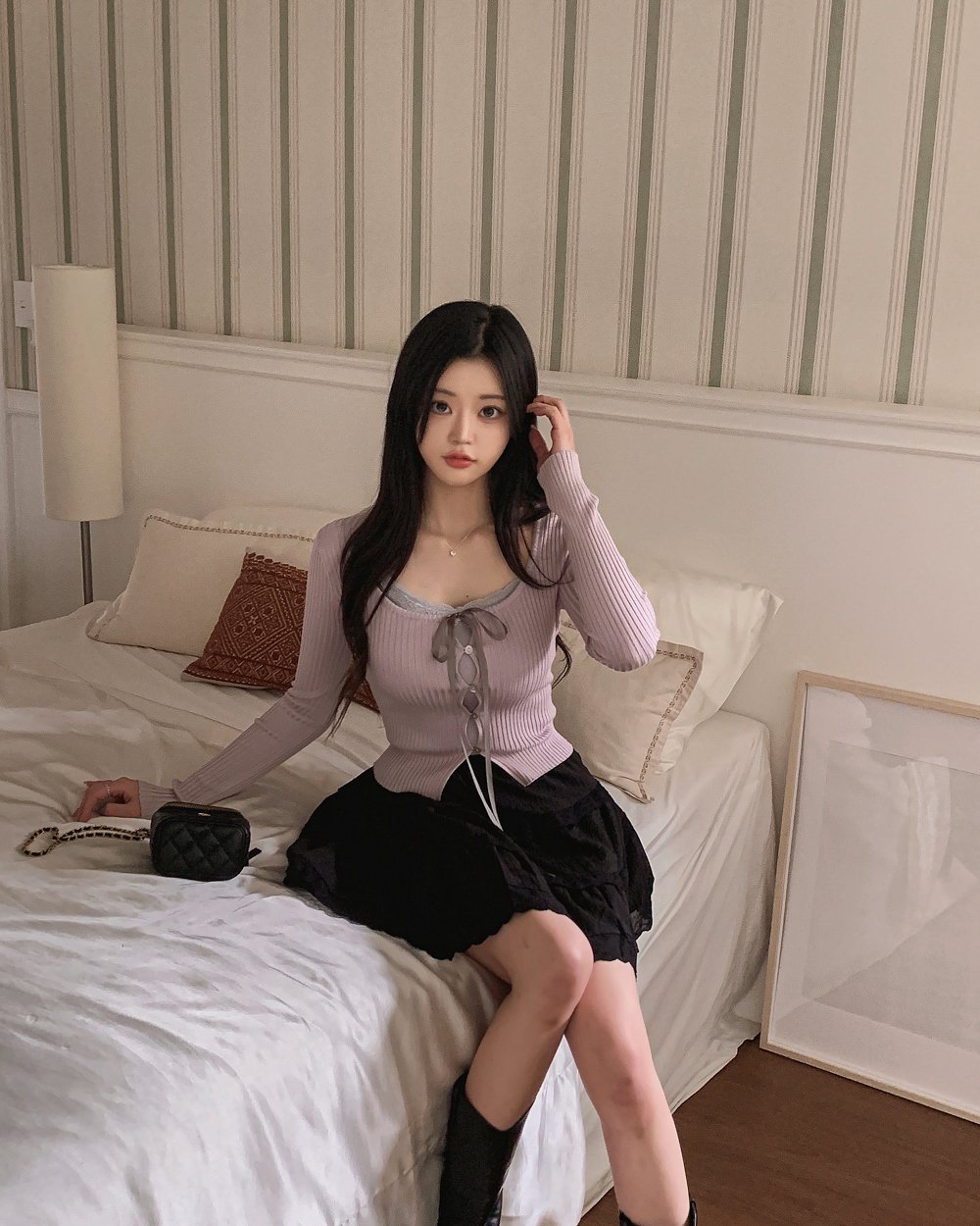 카디건 모델 착용 이미지-S1L83
