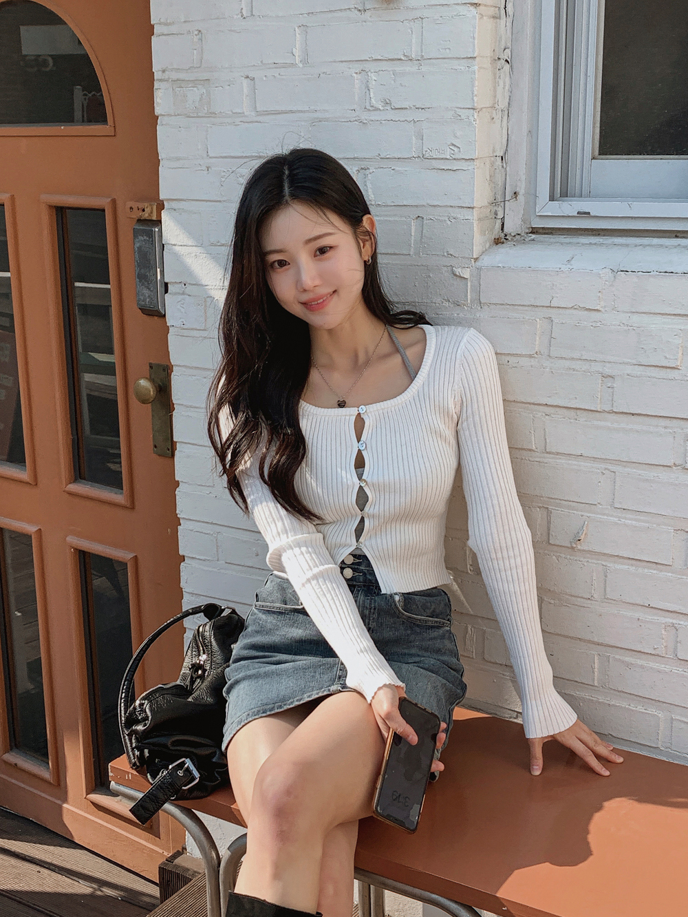 카디건 모델 착용 이미지-S1L90