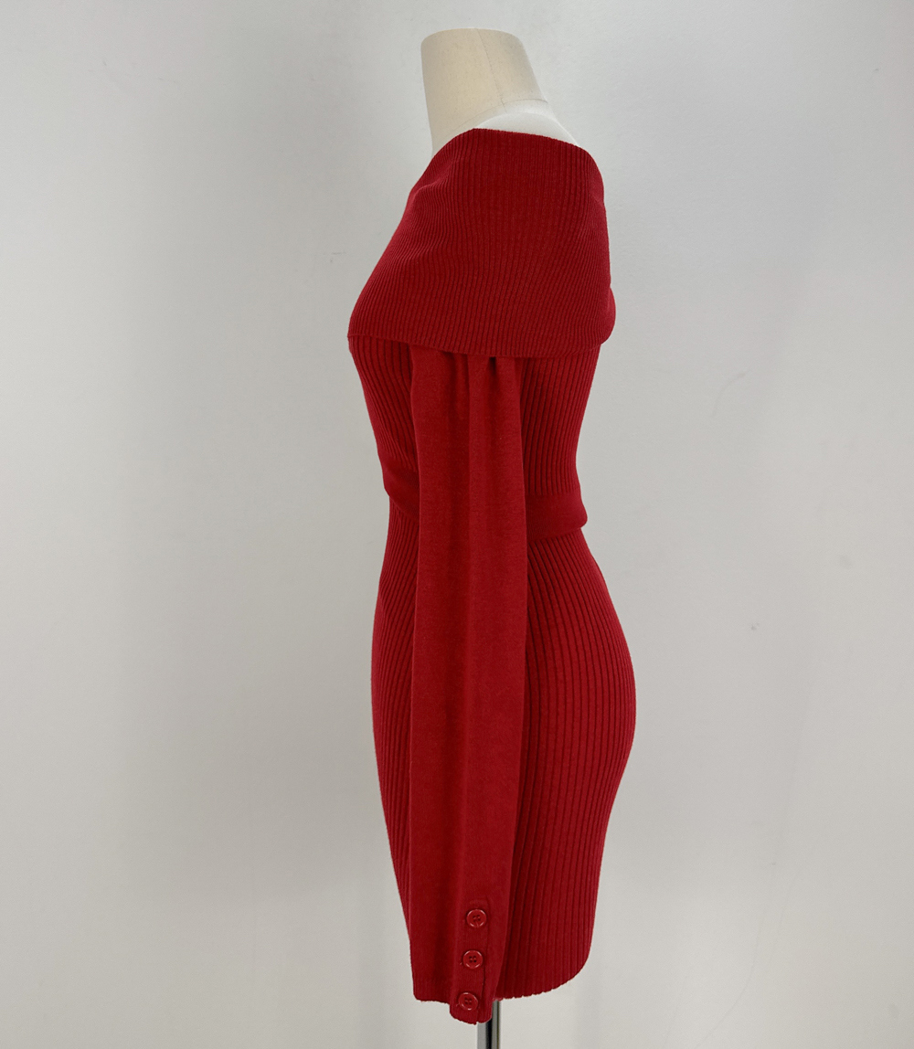 드레스 버건디 색상 이미지-S1L35