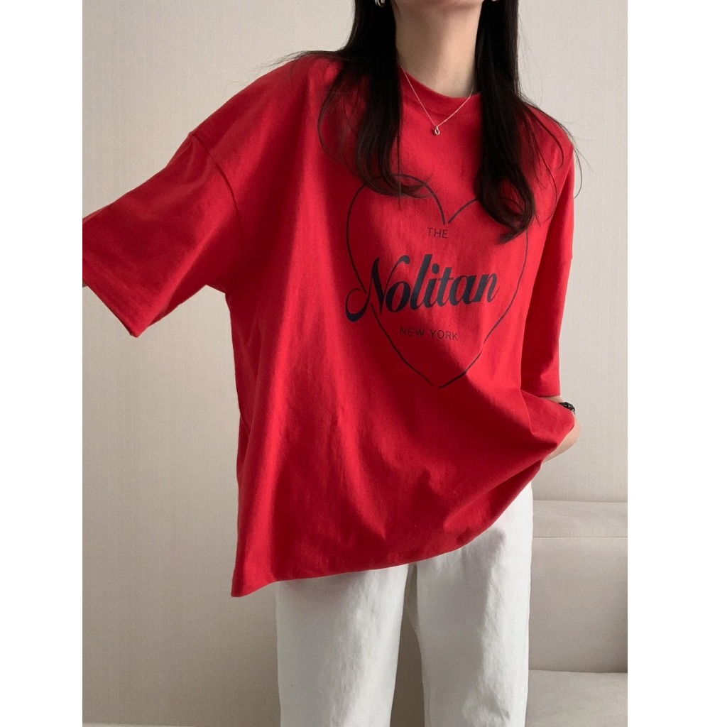 반팔 티셔츠 모델 착용 이미지-S1L26