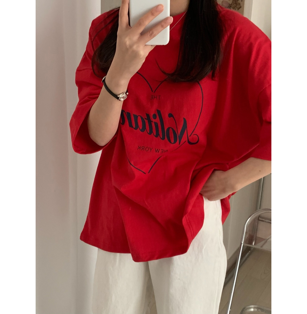 반팔 티셔츠 모델 착용 이미지-S1L23