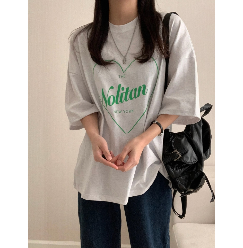 반팔 티셔츠 모델 착용 이미지-S1L19