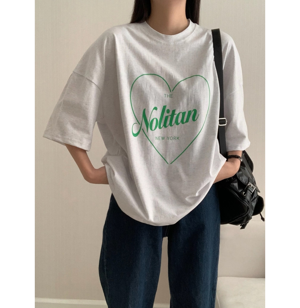 반팔 티셔츠 모델 착용 이미지-S1L16