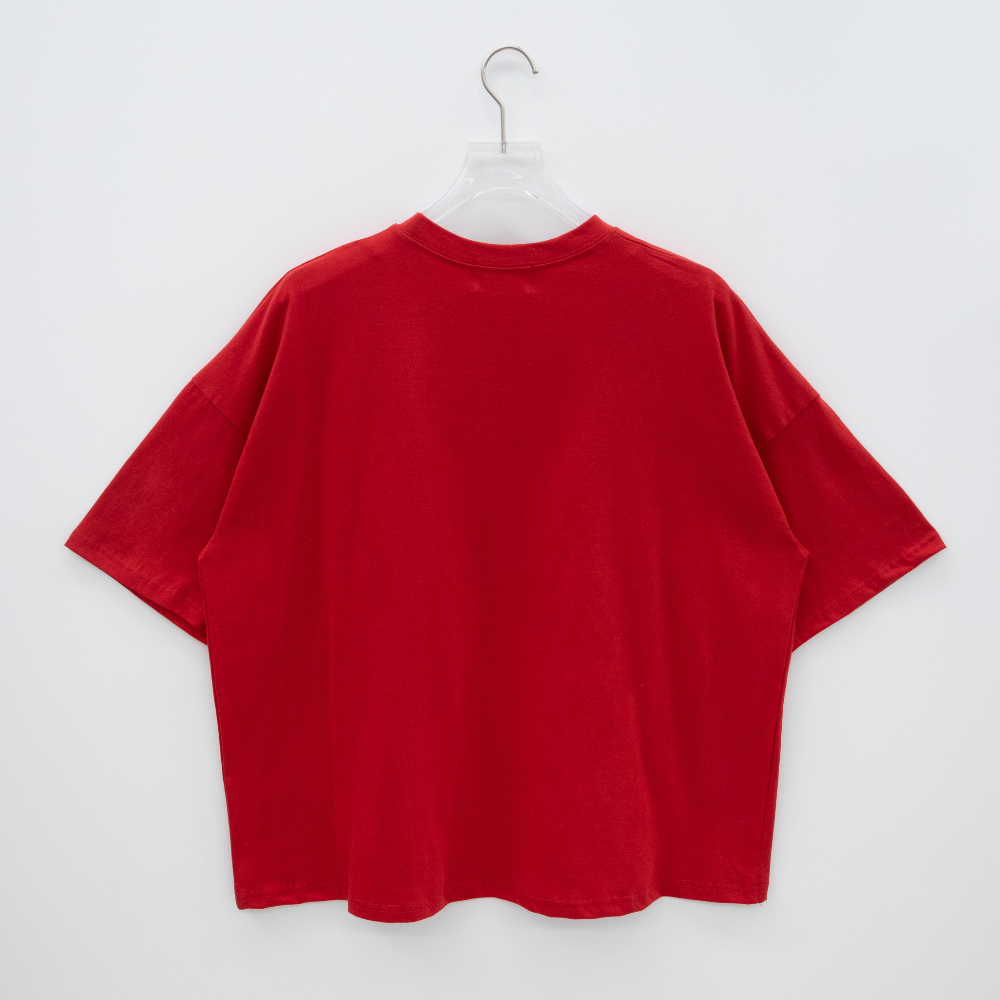 반팔 티셔츠 버건디 색상 이미지-S1L10