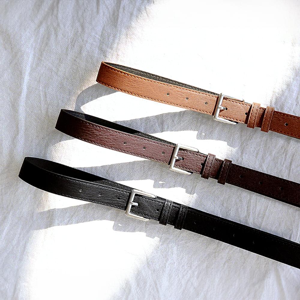 Square Buckle Leatherette Belt