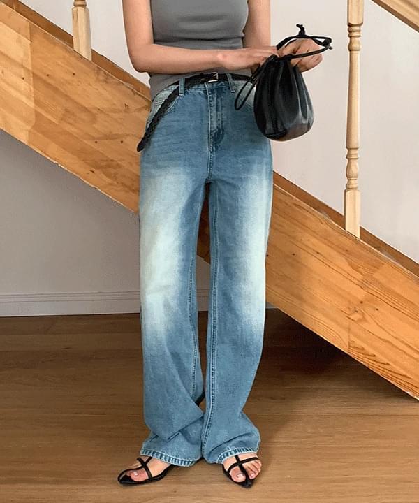 Orange Vintage Faded Wide Denim Pants 牛仔褲