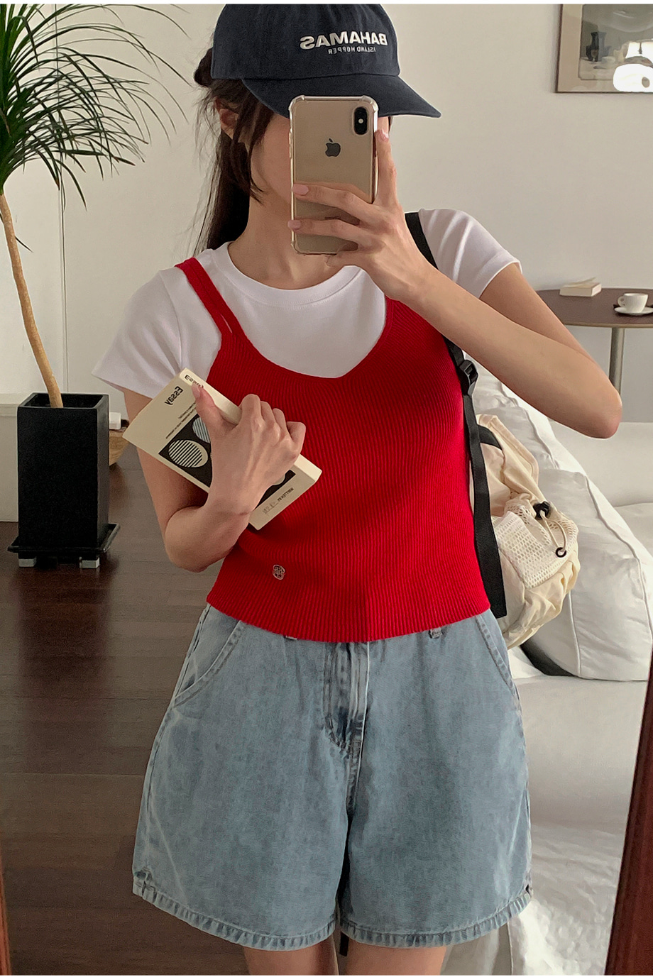 리리앤코 소니루브 와이드 숏 데님 팬츠 청바지