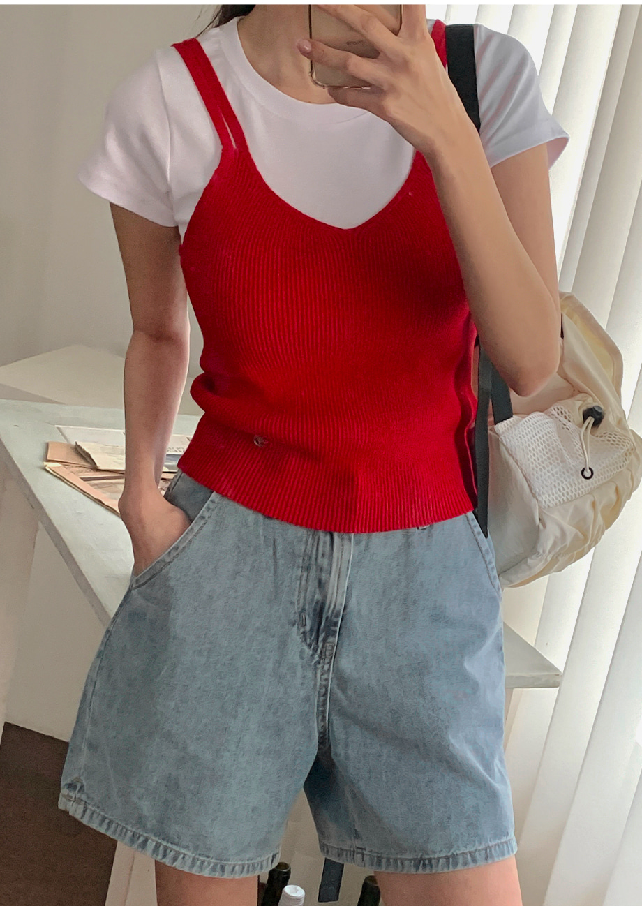 리리앤코 소니루브 와이드 숏 데님 팬츠 청바지